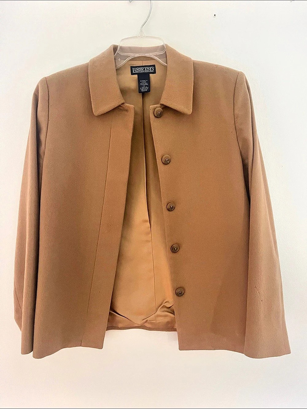 Lands' End Cashmere Blend Blazer in camel Size 6